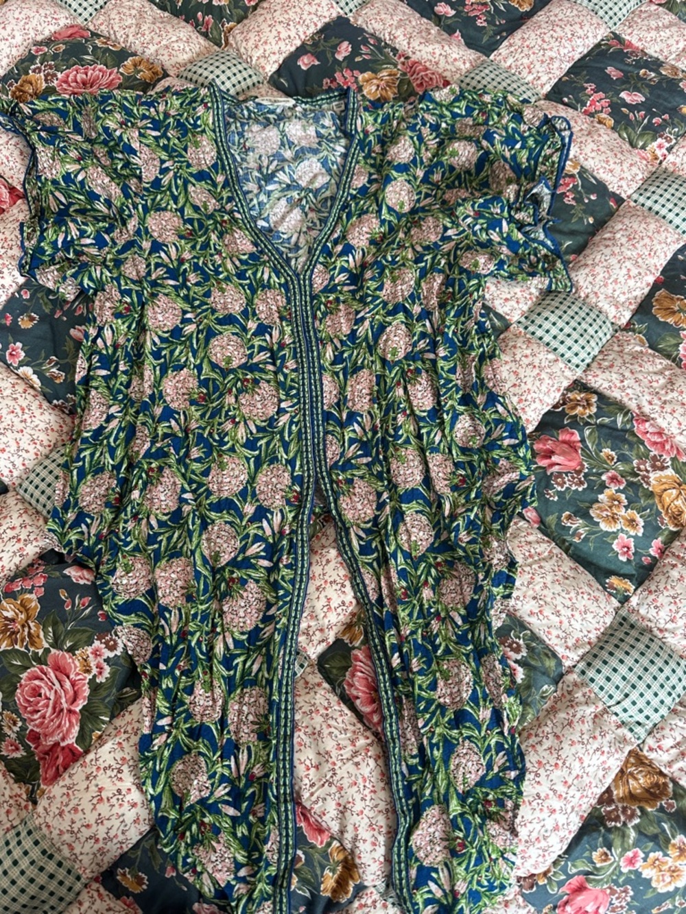 A—Floral Embroidered top